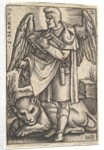 Plate 2: Saint Mark, his head turned in profile to the left, with an open book in his righ…, 1541 by Sebald Beham
