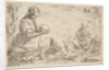 Rest on the flight into Egypt, Mary holding and looking at the infant Christ while St…., ca. 1637 by Simone Cantarini