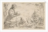 Rest on the flight into Egypt, Mary holding and looking at the infant Christ while St…., ca. 1637 by Simone Cantarini
