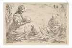 Rest on the flight into Egypt, Mary holding and looking at the infant Christ while St…., ca. 1637 by Simone Cantarini