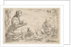 Rest on the flight into Egypt, Mary holding and looking at the infant Christ while St…., ca. 1637 by Simone Cantarini