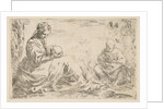 Rest on the flight into Egypt, Mary holding and looking at the infant Christ while St…., ca. 1637 by Simone Cantarini