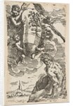 Allegory of the Foglia River with the city of Pesaro's coat of arms, frontispiece for …, ca. 1639 by Simone Cantarini