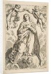 The Virgin being crowned by two angels, copy after Cantarini, 17th century by Unknown