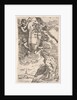 Allegory of the Foglia River and the city of Pesaro's coat of arms, frontispiece for 'Il P…, 1639 by Simone Cantarini