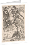 Allegory of the Foglia River and the city of Pesaro's coat of arms, frontispiece for 'Il P…, 1639 by Simone Cantarini