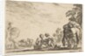 Plate 6: two women, one nursing a child, seated next to a dog and a horse carrying a pack…, 1642 by Stefano della Bella