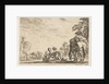 Plate 6: two women, one nursing a child, seated next to a dog and a horse carrying a pack…, 1642 by Stefano della Bella