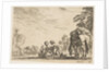 Plate 6: two women, one nursing a child, seated next to a dog and a horse carrying a pack…, 1642 by Stefano della Bella