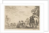 Plate 6: two women, one nursing a child, seated next to a dog and a horse carrying a pack…, 1642 by Stefano della Bella