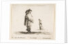 Plate 17: a man wearing a plumed hat in center facing right, a woman walking toward…, ca. 1644-47 by Stefano della Bella