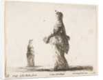 Plate 18: a noblewoman walking towards the left with a feathered fan, another woman…, ca. 1644-47 by Stefano della Bella