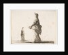 Plate 18: a noblewoman walking towards the left with a feathered fan, another woman…, ca. 1644-47 by Stefano della Bella
