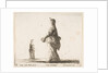 Plate 18: a noblewoman walking towards the left with a feathered fan, another woman…, ca. 1644-47 by Stefano della Bella