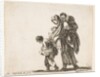 Plate 22: a beggar woman with three children, one child on her shoulders, one child…, ca. 1644-47 by Stefano della Bella