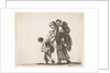 Plate 22: a beggar woman with three children, one child on her shoulders, one child…, ca. 1644-47 by Stefano della Bella