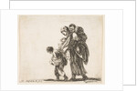 Plate 22: a beggar woman with three children, one child on her shoulders, one child…, ca. 1644-47 by Stefano della Bella
