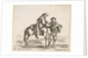 Plate 6: a peasant on horseback in profile facing the right, holding a basket and t…, ca. 1644-47 by Stefano della Bella