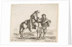 Plate 6: a peasant on horseback in profile facing the right, holding a basket and t…, ca. 1644-47 by Stefano della Bella