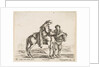 Plate 6: a peasant on horseback in profile facing the right, holding a basket and t…, ca. 1644-47 by Stefano della Bella
