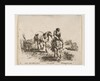 Plate 11: a young horseman, seen from the front, leading another horse, from 'Diver…, ca. 1644-47 by Stefano della Bella