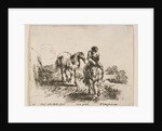 Plate 11: a young horseman, seen from the front, leading another horse, from 'Diver…, ca. 1644-47 by Stefano della Bella