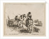 Plate 11: a young horseman, seen from the front, leading another horse, from 'Diver…, ca. 1644-47 by Stefano della Bella