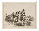 Plate 11: a young horseman, seen from the front, leading another horse, from 'Diver…, ca. 1644-47 by Stefano della Bella