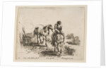 Plate 11: a young horseman, seen from the front, leading another horse, from 'Diver…, ca. 1644-47 by Stefano della Bella