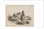 Plate 11: a young horseman, seen from the front, leading another horse, from 'Diver…, ca. 1644-47 by Stefano della Bella