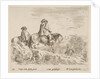 Plate 10: two horsemen descending a mountain at left, another horseman to right in …, ca. 1644-47 by Stefano della Bella