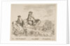 Plate 10: two horsemen descending a mountain at left, another horseman to right in …, ca. 1644-47 by Stefano della Bella