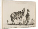 Plate 15: a Polish nobleman, facing away, holding his horse covered in leopard skin…, ca. 1644-47 by Stefano della Bella