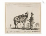 Plate 15: a Polish nobleman, facing away, holding his horse covered in leopard skin…, ca. 1644-47 by Stefano della Bella