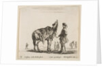 Plate 15: a Polish nobleman, facing away, holding his horse covered in leopard skin…, ca. 1644-47 by Stefano della Bella