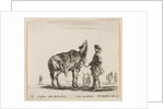 Plate 15: a Polish nobleman, facing away, holding his horse covered in leopard skin…, ca. 1644-47 by Stefano della Bella