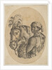 Black slave carries a leopard pelt and holds the bridle of a horse, from 'Several heads…, 1649-50 by Stefano della Bella