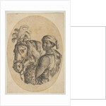 Black slave carries a leopard pelt and holds the bridle of a horse, from 'Several heads…, 1649-50 by Stefano della Bella