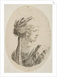 Sultana wearing a turban, in profile to the right, from 'Several heads in the Persian s…, 1649-50 by Stefano della Bella