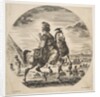 Moorish horseman in profile facing right, in the background a pyramid at left, many fi…, ca. 1651 by Stefano della Bella