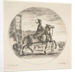 Polish horseman in profile facing right, a tower and other figures on horses in backgr…, ca. 1651 by Stefano della Bella