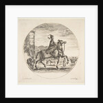 Polish horseman in profile facing right, a tower and other figures on horses in backgr…, ca. 1651 by Stefano della Bella