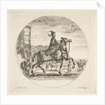 Polish horseman in profile facing right, a tower and other figures on horses in backgr…, ca. 1651 by Stefano della Bella