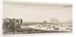 A procession of horse-drawn cannon carriages to left, horsemen in combat and a dead ho…, ca. 1641 by Stefano della Bella