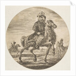 Hungarian horseman riding towards the right, other horsemen in the background, a circu…, ca. 1651 by Stefano della Bella