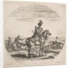 Polish horseman with a bow and arrow, seen from behind with his horse facing right, a …, ca. 1651 by Stefano della Bella