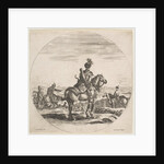 Polish horseman with a bow and arrow, seen from behind with his horse facing right, a …, ca. 1651 by Stefano della Bella