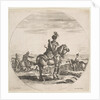 Polish horseman with a bow and arrow, seen from behind with his horse facing right, a …, ca. 1651 by Stefano della Bella