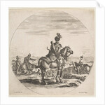 Polish horseman with a bow and arrow, seen from behind with his horse facing right, a …, ca. 1651 by Stefano della Bella