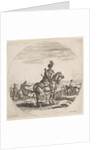 Polish horseman with a bow and arrow, seen from behind with his horse facing right, a …, ca. 1651 by Stefano della Bella